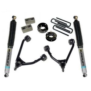 SuperLift 3.5″ Lift Kit 2014-2018 Chevy Silverado GMC Sierra 1500 4WD ALUMINUM/STAMPED STEEL Arms Bilstein Rear Shocks